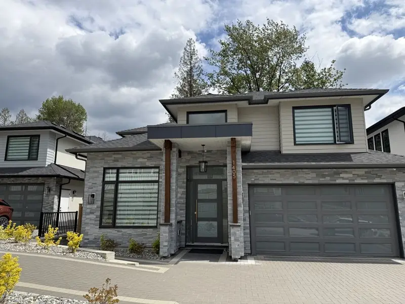 BC home with stone entry columns